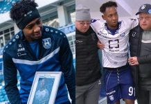 Una de cal y una de arena: Brayan Gil fue nombrado como el mejor jugador de marzo de su equipo en Rusia y luego salió lesionado Una buena y una mala noticia para el salvadoreño. Foto cortesía: Baltika.