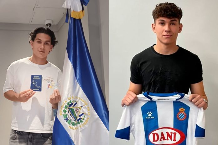 Itzel junto a su pasaporte. Foto cortesía: Yamil Bukele y Espanyol.