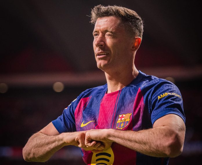 Lewandowski anotó el segundo de los 'Culés'. Foto cortesía: FC Barcelona.