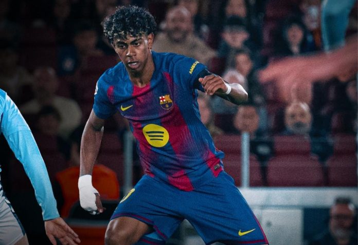Lamine salió lesionado del juego ante el Celta. Foto cortesía: FC Barcelona.