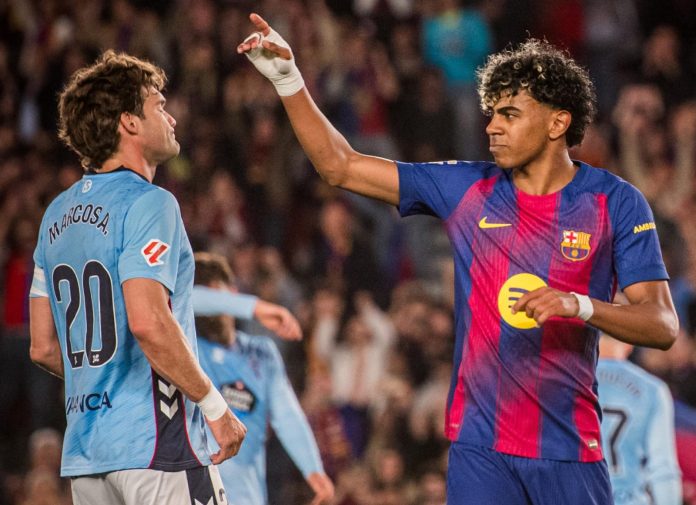 Lamine Yamal anotó y salió lesionado. Foto cortesía: FC Barcelona.