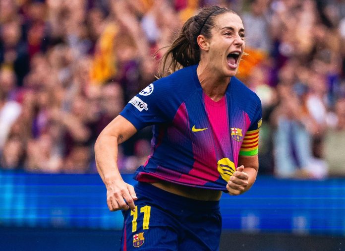 Alexia Putellas celebrando uno de sus tantos. Foto cortesía: FC Barcelona Femení.