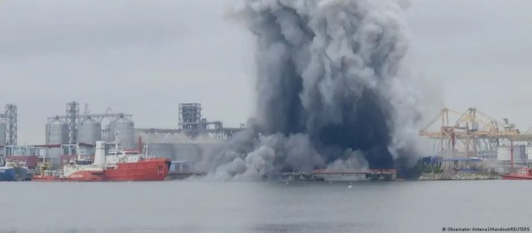 Dron ucraniano explota en la costa de Rumania
