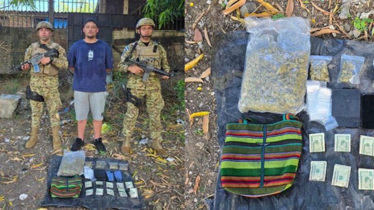 Localizan a hombre con marihuana, dinero en efectivo y otros objetos en San Miguel Centro