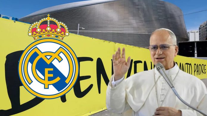 El Papa estuvo en el Bernabéu. Foto cortesía: Real Madrid y Papa León XIV.