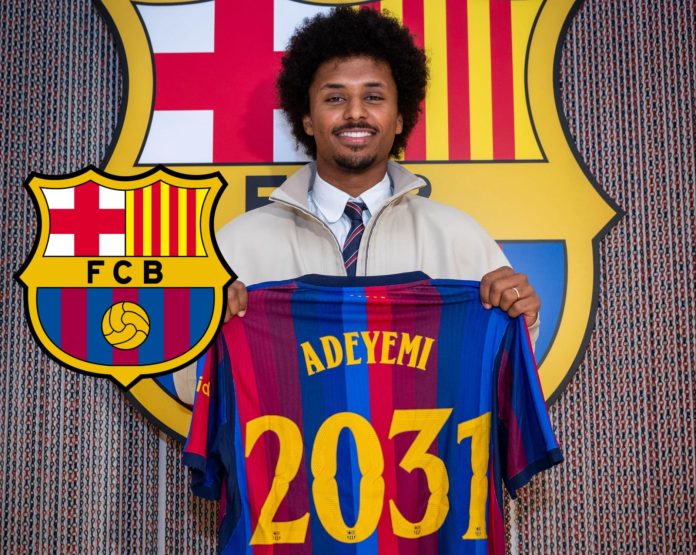 Adeyemi llega con un contrato hasta el 30 de junio de 2031. Foto cortesía: FC Barcelona.
