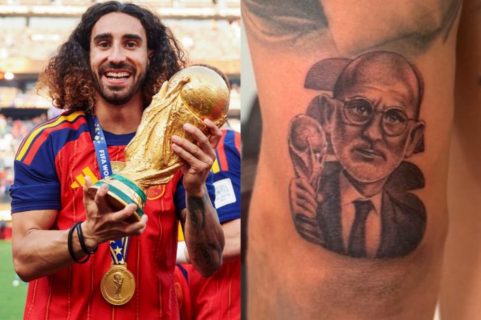Así quedó el tatuaje del lateral. Foto cortesía: Cucurella.