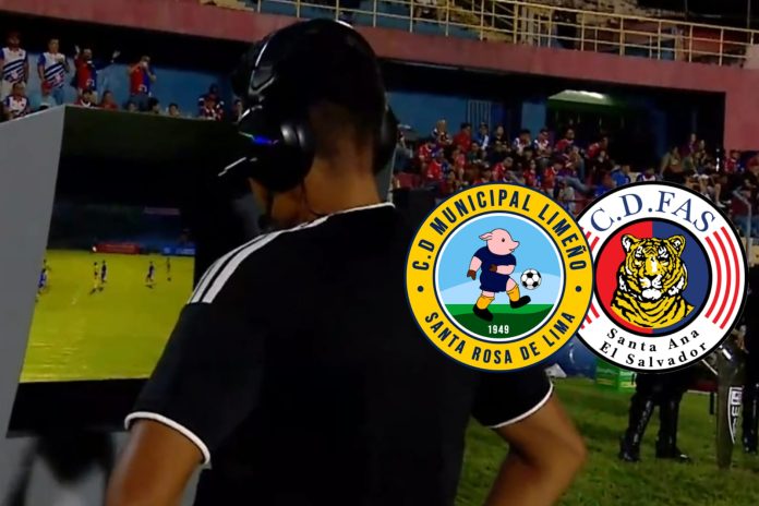 El FVS se aplicó por primera vez en la historia del fútbol nacional. Foto cortesía: Captura de transmisión Canal 4.