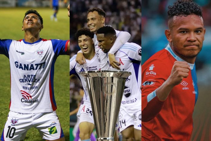 Los tres equipos salvadoreños jugarán esta semana. Fotos cortesía: Firpo, Alianza y FAS.