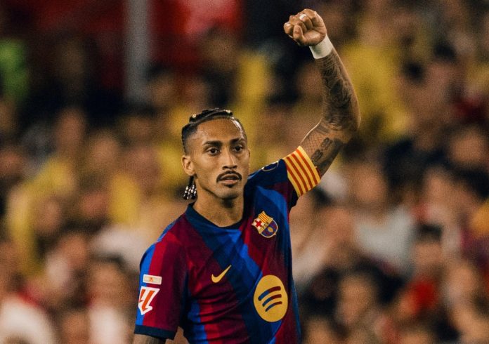 Hat-trick perfecto de Raphinha. Foto cortesía: FC Barcelona.