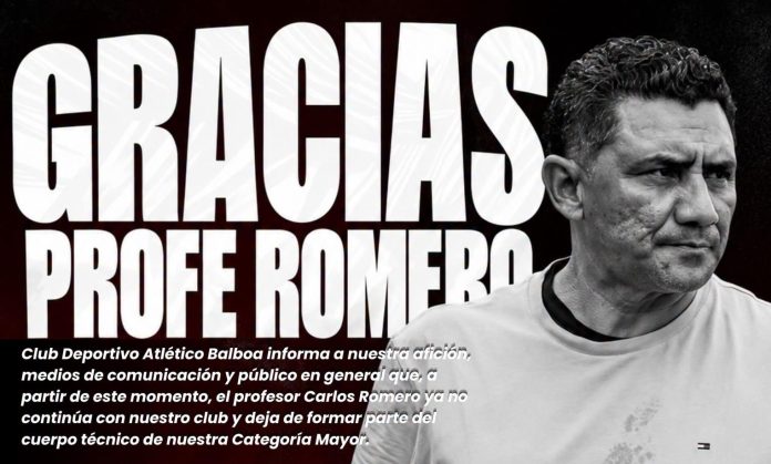 Carlos Romero deja su cargo en el equipo mayor. Foto cortesía: Atlético Balboa.