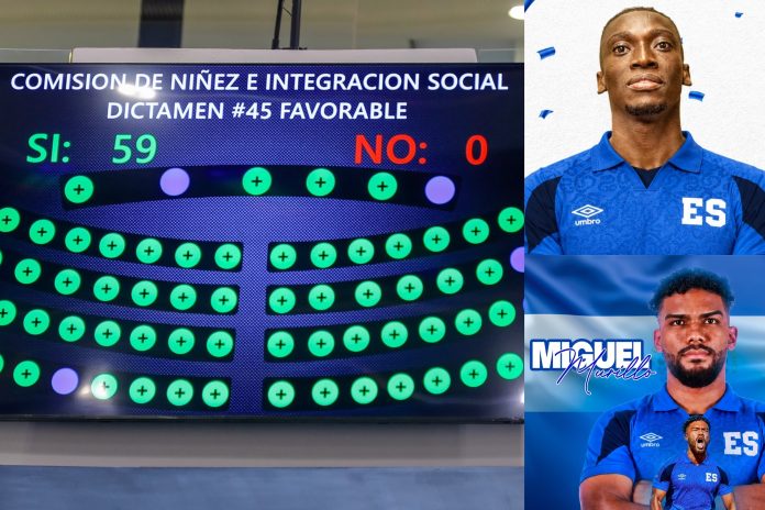 Aprobada la nacionalización de Arizala y Murillo. Fotos cortesía: Giovanny Zaldaña, Firpo y FAS.